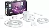PHILIPS Hue White and Color Lightstrip, Kit Base Striscia LED Smart da 2 m + Estensione da 1 m, con Bluetooth, 1600 Lumen, Luce da Calda a Fredda e Colorata