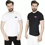Levi's 2-Pack Crewneck Graphic Tee, T-shirt Uomo, Multicolore ( Sportswear White/Mineral Black ), M