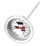 Termometro analogico per arrosti, per carne, in acciaio inox, per forno