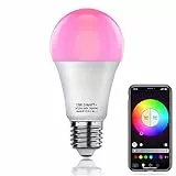 HaoDeng Lampadine intelligenti, Lampadine LED cambia colore abilitate Wi-Fi e Bluetooth, Equivalente a 80 W, Illuminazione domestica intelligente dimmerabile A19, Funziona con Alexa Google Assistant