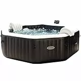 Intex 28462 Pure Spa Jet & Bubble Deluxe, Nero, 218 x 71 cm 6 Posti Con Pompa, Riscaldatore e 2 Poggiatesta