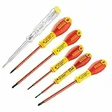 STANLEY FatMax 0-65-443 - Set di 6 cacciaviti isolati 1000V, lama in acciaio, impugnatura morbida, Multicolore [Classe di efficienza energetica A+] [Classe di efficienza energetica A+].