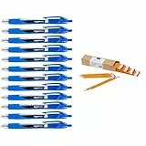 Amazon Basics - Penne a scatto con inchiostro gel blu, punta fine, confezione da 12 & Matite pre-temperate in legno #2 HB, Confezione da 30 pezzi