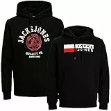 JACK & JONES Felpa con cappuccio da uomo, taglie forti, con cappuccio, con logo 2 Col 3XL 4XL 5XL, Mix da 2 pezzi @48, 5XL