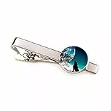 yishi Uomini Classico Metallo Tie Clips Lupo Stampa Cupola di Vetro di Nozze Tie Pins Suit Accessori, Size 4