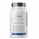 CYB | Integratori per Capelli - Vitamine per Pelle Capelli Unghie - Biotina Zinco Vitamina B12 - 120 Capsule 4 Mesi di Fornitura 1 Capsula al Giorno - Vegano - Integratore Multivitaminico Donna