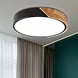 NICEME 24W Plafoniera LED Legno 6500K Bianco Freddo Moderni Ultra magro Rotondo ​Plafoniere da Soffitto, Ø30CM,per Bagno Soggiorno Camera Corridoio Ufficio