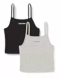Calvin Klein 2 Pezzi Gilet Top Intimo, Greyheather/Pvhblack, 14 Anni Bambine e Ragazze