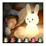 SOLIDEE Luce Notturna Bambini, Silicone, 7 Multicolori LED, USB Ricaricabile Lucina per Cameretta Regalo Neonato