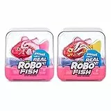 ROBO ALIVE Robo Fish Series 2 Pesce che nuota robotizzato giocattolo, confezione da 2, pesci rosa e rosa, nuota in più direzioni, giocattolo da piscina (confezione da 2, rosa caldo e rosa)