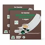 by Amazon Ristretto Intenso Capsule di caffè compatibili con Nespresso, Tostatura intensa, 50 unità, Confezione da 2- Certificato Rainforest Alliance