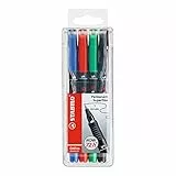 Marcatore - STABILO OHPen universal Permanente- Tratto Superfine (0,4 mm) - Astuccio da 4 - Colori assortiti