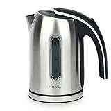 H.Koenig Bollitore Elettrico BO17, Capacità 1,7L, Inox, Compatto, Pratico, 2200W, Vetro Graduato con Visibile Livello dell’Acqua, Ebollizione Veloce, Spia Luminosa, Base 360°, Lavabile