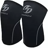 Ginocchiere (1 paio), ginocchiere a compressione in neoprene da 7 mm, ottimo supporto per cross training, sollevamento pesi, powerlifting, squat, basket e molto altro ancora (nero, S)