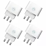 Presa Wifi Italiana 16A, Monitoraggio energetico Intelligente Smart Plug, Protezione Sovraccarico, Timer e Regolazione del Programma, Compatibile con Alexa & Google Home, 4 Pezzi