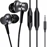 Xiaomi Auricolari con Filo, Cuffiette Cablati, In Ear con Microfono, Resistente al Sudore, Alta Definizione, Bassi Potenti, Isolamento del Rumore,per Samsung,Huawei, Sony,PC