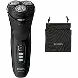 Philips Shaver Serie 3000, Rasoio Elettrico Wet & Dry e Rifinitore a Scomparsa con Astuccio da Viaggio (modello S3233/52)