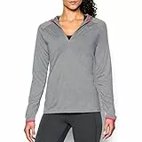 Under Armour Tech LS Hoody - Women's True Gray Heather / Harmony Red Medium