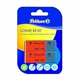 Pelikan Gomme da Cancellare BR40, Gomma Bianca per Matita, Pastelli, Inchiostro e Penne a Sfera, Adatta per Disegno Tecnico Artistico e Uso Scolastico, Confezione da 2 Pezzi