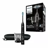 Philips Sonicare Spazzolino elettrico DiamondClean 9000 con app Sonicare, Sensore di Pressione, SmarTimer e Testina C3 Premium Plaque Defence, Nero (modello HX9911/09)