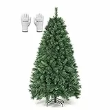 SALCAR Albero di Natale Artificiale 180 cm, Abete di Natale con Guanti e Supporto in Metallo, 580 Punte per Rami, Montaggio Rapido, Ignifugo