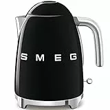 Smeg, Bollitore Elettrico KLF03BLEU 1,7 L, Filtro Anticalcare Lavabile, Autospegnimento di Sicurezza, Indicatore Livello di Acqua, Base Antiscivolo e Avvolgicavo Integrato, Potenza 2400W, Nero