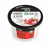 Organic Shop Body Mousse Strawberry Yoghurt Organic Strawberry & Milk 250ml