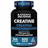 Bandini® Creatina Monoidrata Micronizzata MERCURIO FREE 500 Compresse da 3000mg per dose - Integratore per Allenamento, Palestra e Pre Workout - 100% Vegan - A base di Creatine Monoidrato pura al 100%