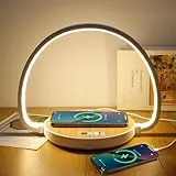 Comius Sharp 10w Lampada Da Tavolo Con Ricarica Wireless, Lampada Comodino Camera Da Letto Con Orologio, Lampada Con Caricatore Wireless Con Porta Usb, Camera Da Letto Pieghevole Luci Notturne Touch