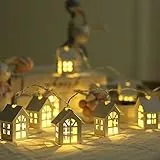 Konesky Stringa Luce della Casa, Illuminazione per Alberi di Natale 2m 10leds Lampada da Tavolo In Legno per Interno, Festa, Patio, Matrimonio, Camera da Letto, Bianco Caldo