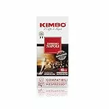Kimbo Capsule Napoli Compatibili Nespresso, Intensità 10/12, 10 Astucci da 10 Capsule (Totale 100 Capsule)
