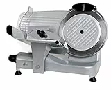 DCG Eltronic AS2495 AS2495-Affettatrice Elettrica 400W, Motore ad induzione, Lama in Acciaio, Diametro 25cm, Corpo in Alluminio pressofuso, Colore Rossa, 400 W, Stainless Steel, Argento