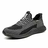UCAYALI Scarpe Antinfortunistica Uomo Scarpe da Lavoro con Punta in Acciaio Rinforzata, Leggere e Comode(Nero, 44)