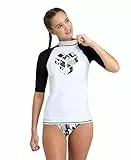 Arena Women's Rash Vest S/S Graphic Guard Shirt, White-Black, M
