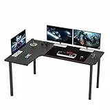 SogesHome Scrivanie Postazioni di Lavoro per Computer Tavolo da Gioco Grande Scrivania L Computer Tabella Angolo Tavolo Angolare tavolda Ergonomico con Mouse Pad, 156 x 110 x 75 cm