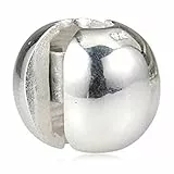 Fermaglio rotondo in argento Sterling 925, con clip, distanziatore, per braccialetti Pandora (argento)