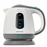 Cecotec ThermoSense 120 - Bollitore elettrico in plastica senza BPA, base 360°, filtro anticalcare, doppio sistema di sicurezza, 1 Litro