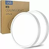 IAB 2 Unità Plafoniera LED Soffitto Moderna 4000K Lampadario Luce Bianco Naturale Rotonda Bagno per Cucina, Salone, Camera da Letto