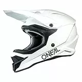O'NEAL | Casco da moto | Motocross Enduro | Norme di sicurezza ECE 22.05, calotta in ABS, prese d'aria per una ventilazione ottimale e raffreddamento | Casco 3SRS Solido | Adulto | Bianco | Taglia XS