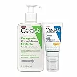 CeraVe Kit Skincare Viso, Detergente Crema-Schuima Idratante, Per Pelli da Normali a Secche, Con 3 Ceramidi, 236 ml + Crema Idratante Viso SPF 30, 52 ml