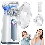 Aerosol Portatile Silenzioso per Adulti e Bambini - Ultrasuoni Macchina Aerosol per Malattie Respiratorie Efficace, USB-C Ricaricabile Nebulizzatore Aerosol, 2 Maschere E Boccaglio (Grigio)