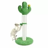 MIDOULAND - Colonna tiragraffi per gatti, altezza 72 cm, con corda in sisal naturale e palla interattiva da appendere, colonne tiragraffi con morbido peluche liscio