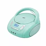 Lettore CD portatile Boombox con Bluetooth, radio FM, riproduzione USB, ingresso AUX, jack per cuffie, compatibilità con CD-R/RW e CD MP3 (Green)