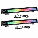 Luce LED RGB da parete 42 W, MEIHUA 2 pz lampada da parete RGB con controllo remoto da 360 permettere °, sincronizzazione automatica, 180° regolabile,