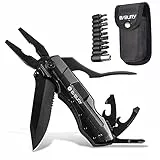 BIBURY Coltello Multiuso 5 in 1 Tascabile Multifunzione in Acciaio Inossidabile, con Pinze, Cacciavite per Campeggio, Fai-da-te, Escursionismo, ecc.