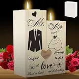 Candeliere a Forma di Cuore, 2 Pezzi Portacandele in legno, Regalo di anniversario per lui, Regalo Amica Compleanno, candelabro con ti amo, per anniversario di matrimonio, San Valentino, Natale