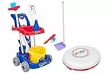 W'TOY- My Little House Set per Fare Le Pulizie con Tanti Accessori e Robot aspirapolvere con Funzionamento a batterie, Multicolore, 40641