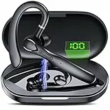 Auricolare Bluetooth, Cuffie Bluetooth con Custodia di Ricarica con Display a LED,100 ore di Autonomia,Auricolare Bluetooth V5.3 con Microfono a Cancellazione di Rumore,per Guida/Ufficio/Lavoro