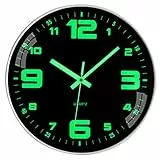 ACCSHINE Orologio da parete luminoso senza ticchettio, silenzioso, 30 cm, al quarzo, moderno, a batteria, facile da leggere per stanze, casa, cucina, ufficio, scuola