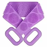 URAQT Spazzola Bagno Schiena, Spazzola da Bagno in Silicone Scrubber per la Schiena da 70cm, Scrubber Esfoliante Spazzola Posteriore Doccia per Uomini e Donne, Spazzola Corpo Silicone, Viola
